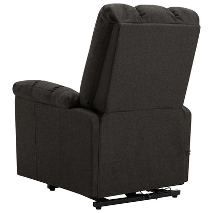 vidaXL Stand-up Massage Recliner Dark Brown Fabric
