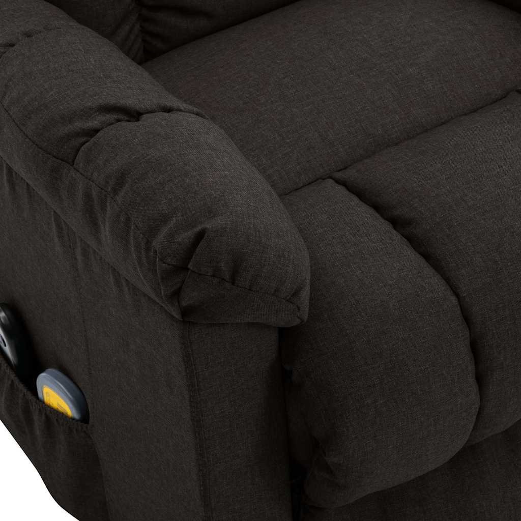 vidaXL Stand-up Massage Recliner Dark Brown Fabric