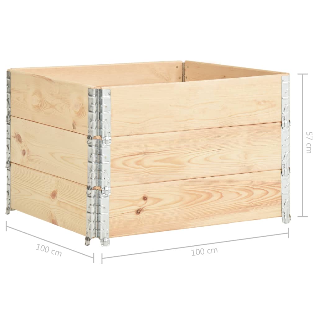 vidaXL Raised Beds 3 pcs 100x100 cm Solid Pine Wood