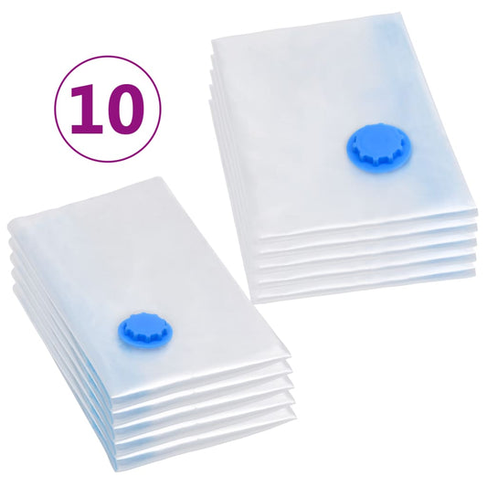 vidaXL Vacuum Travel Storage Bags Clothing Bags 2 Sizes 10 pcs