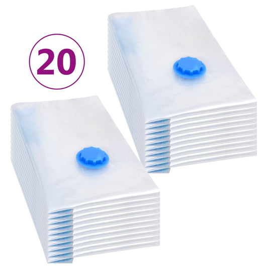 vidaXL Vacuum Travel Storage Bags Clothing Bags 60x40 cm 20 pcs
