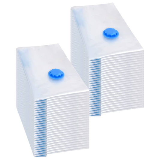 vidaXL Vacuum Travel Bag | Set of 50 | Transparent and Blue | Plastic