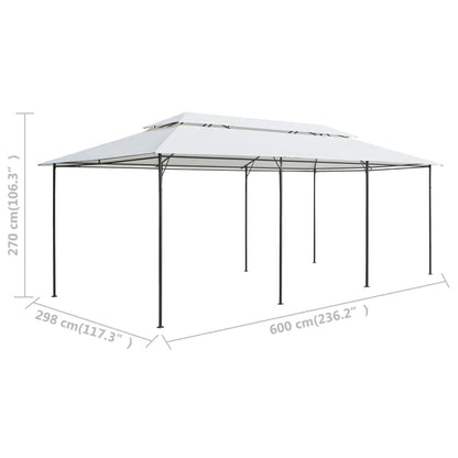 vidaXL Gazebo 600x298x270 cm White 180g/m²