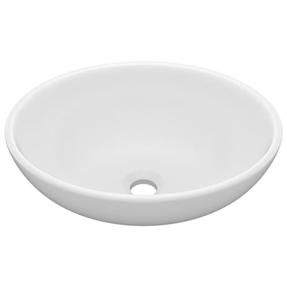 vidaXL Luxury Basin Oval-shaped Matt White 40x33 cm Ceramic