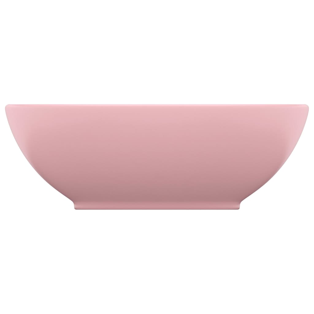 vidaXL Luxury Basin Oval-shaped Matt Pink 40x33 cm Ceramic