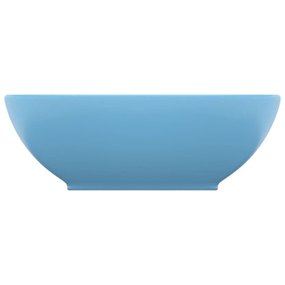 vidaXL Luxury Basin Oval-shaped Matt Light Blue 40x33 cm Ceramic