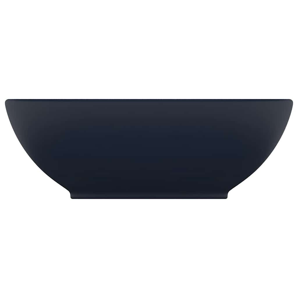 vidaXL Luxury Basin Oval-shaped Matt Dark Blue 40x33 cm Ceramic
