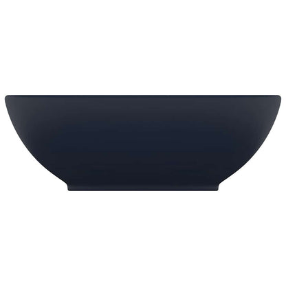vidaXL Luxury Basin Oval-shaped Matt Dark Blue 40x33 cm Ceramic