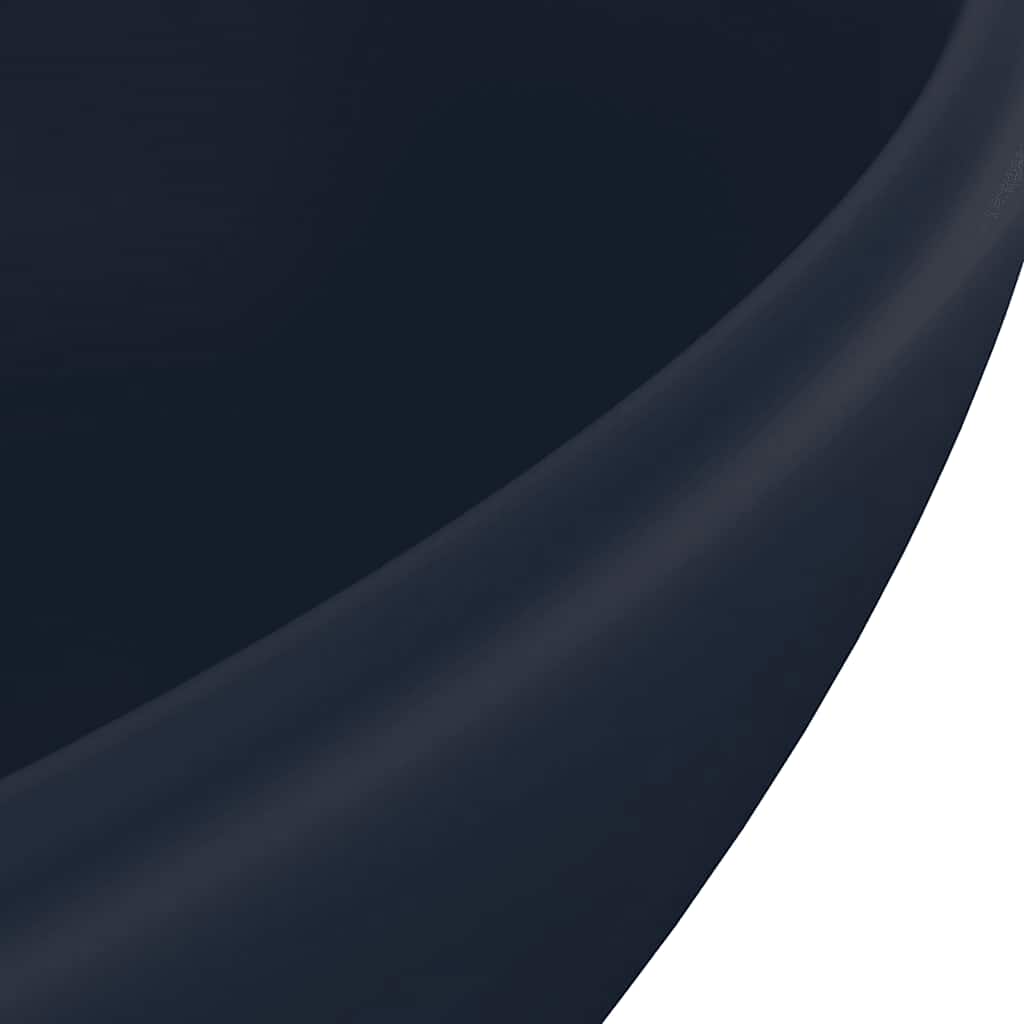 vidaXL Luxury Basin Oval-shaped Matt Dark Blue 40x33 cm Ceramic