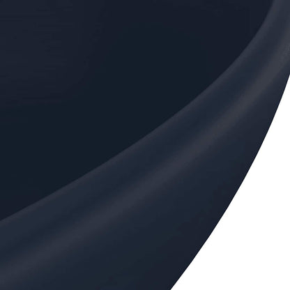 vidaXL Luxury Basin Oval-shaped Matt Dark Blue 40x33 cm Ceramic