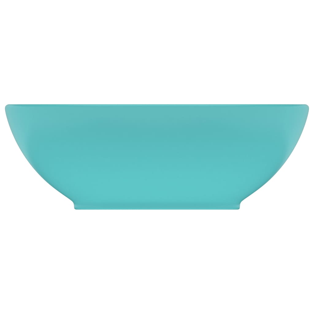 vidaXL Luxury Basin Oval-shaped Matt Light Green 40x33 cm Ceramic