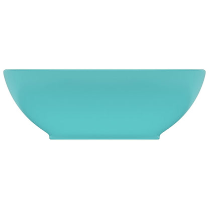 vidaXL Luxury Basin Oval-shaped Matt Light Green 40x33 cm Ceramic