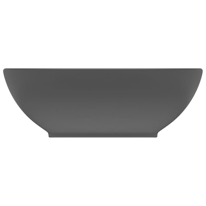vidaXL Luxury Basin Oval-shaped Matt Dark Grey 40x33 cm Ceramic