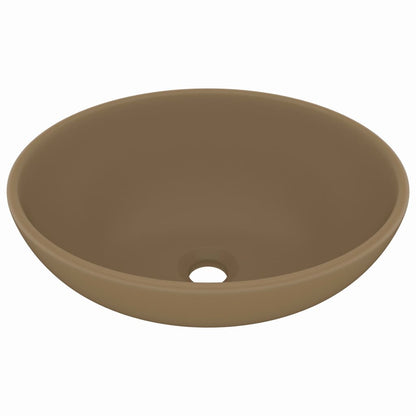 vidaXL Luxury Basin Oval-shaped Matt Cream 40x33 cm Ceramic