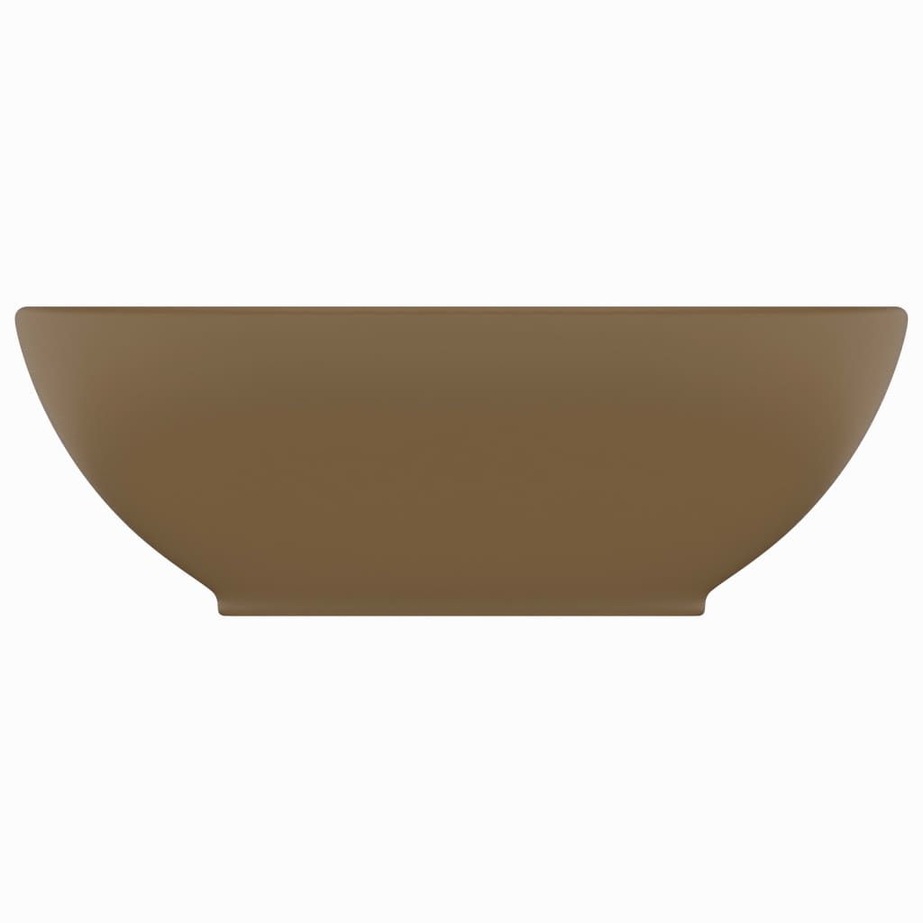 vidaXL Luxury Basin Oval-shaped Matt Cream 40x33 cm Ceramic