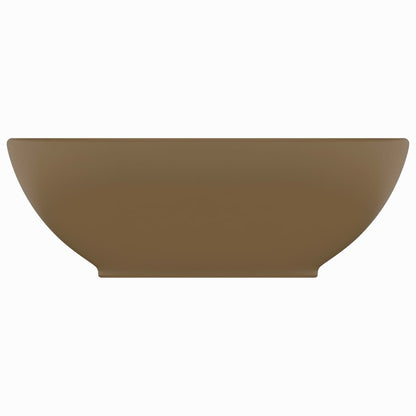 vidaXL Luxury Basin Oval-shaped Matt Cream 40x33 cm Ceramic