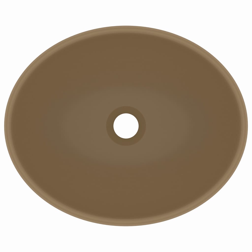 vidaXL Luxury Basin Oval-shaped Matt Cream 40x33 cm Ceramic