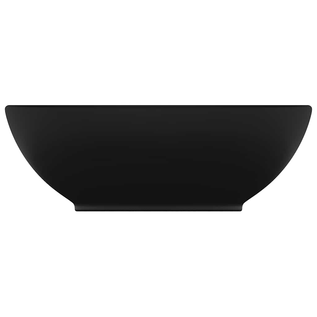 vidaXL Luxury Basin Oval-shaped Matt Black 40x33 cm Ceramic