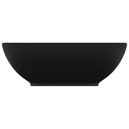 vidaXL Luxury Basin Oval-shaped Matt Black 40x33 cm Ceramic
