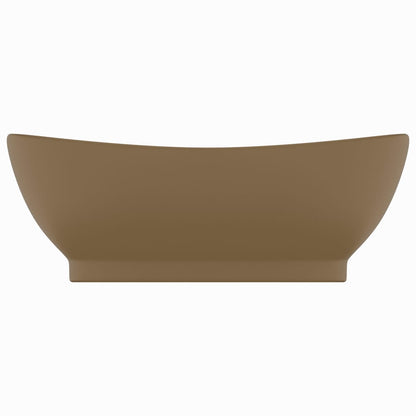 vidaXL Luxury Basin Overflow Oval Matt Cream 58.5x39 cm Ceramic