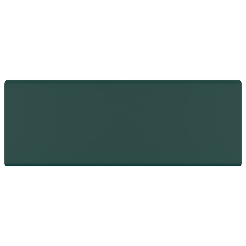 vidaXL Luxury Basin Overflow Square Matt Dark Green 41x41 cm Ceramic