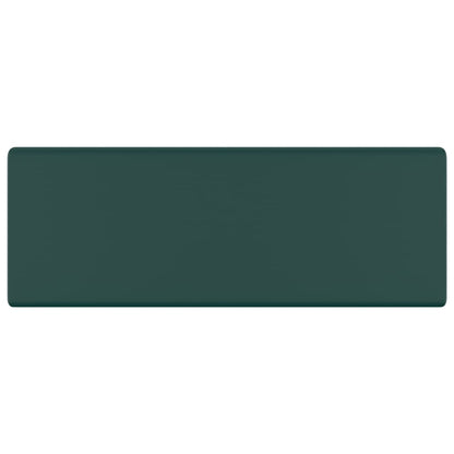 vidaXL Luxury Basin Overflow Square Matt Dark Green 41x41 cm Ceramic
