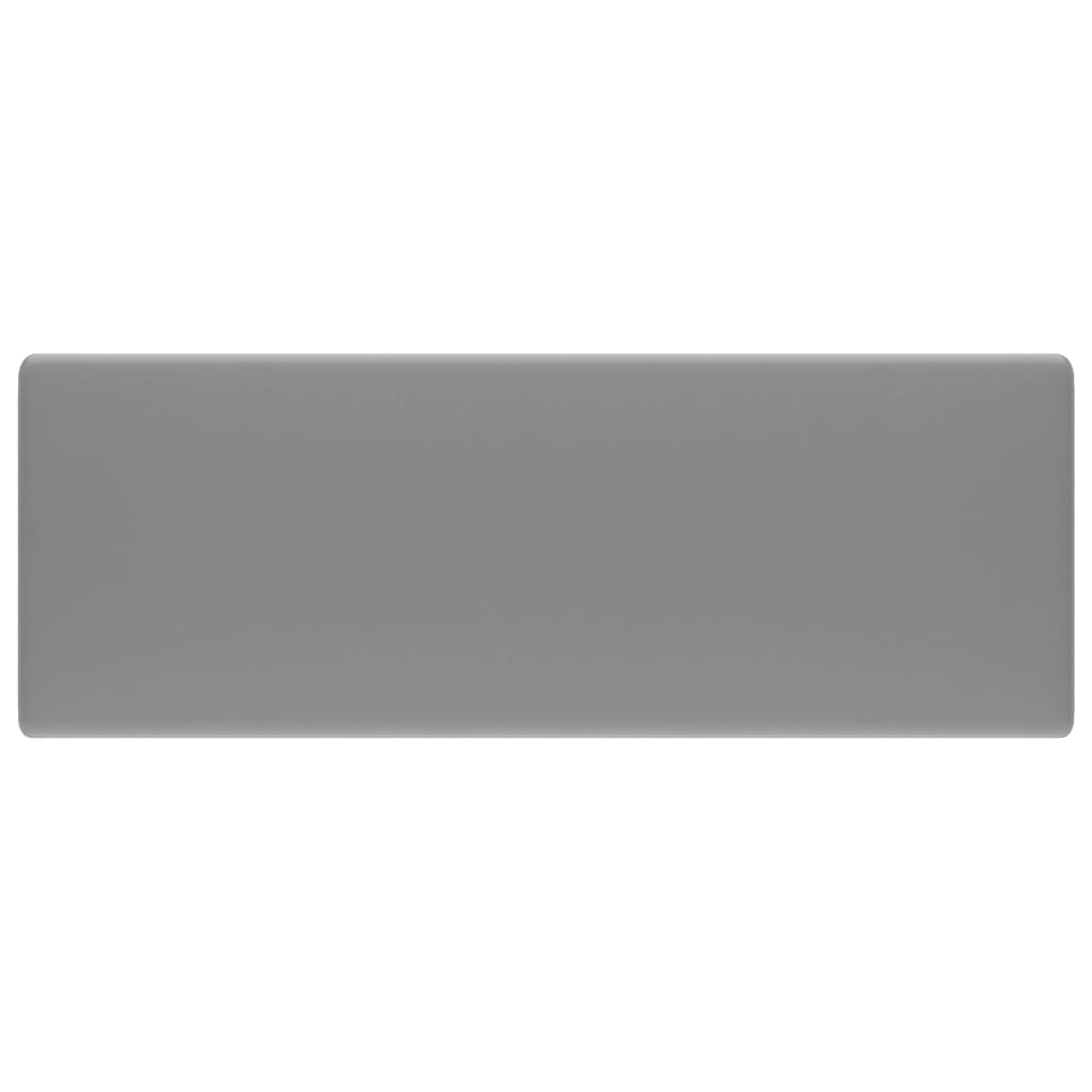 vidaXL Luxury Basin Overflow Square Matt Light Grey 41x41 cm Ceramic