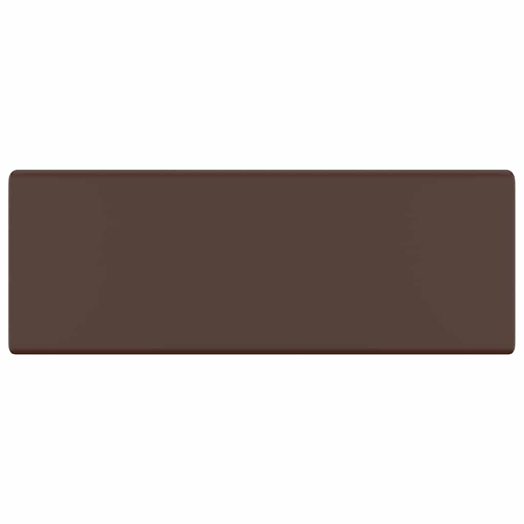 vidaXL Luxury Basin Overflow Square Matt Dark Brown 41x41 cm Ceramic