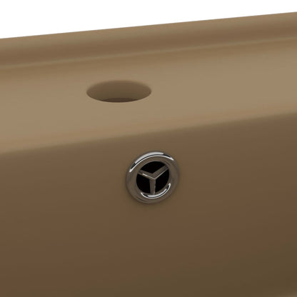 vidaXL Luxury Basin Overflow Square Matt Cream 41x41 cm Ceramic