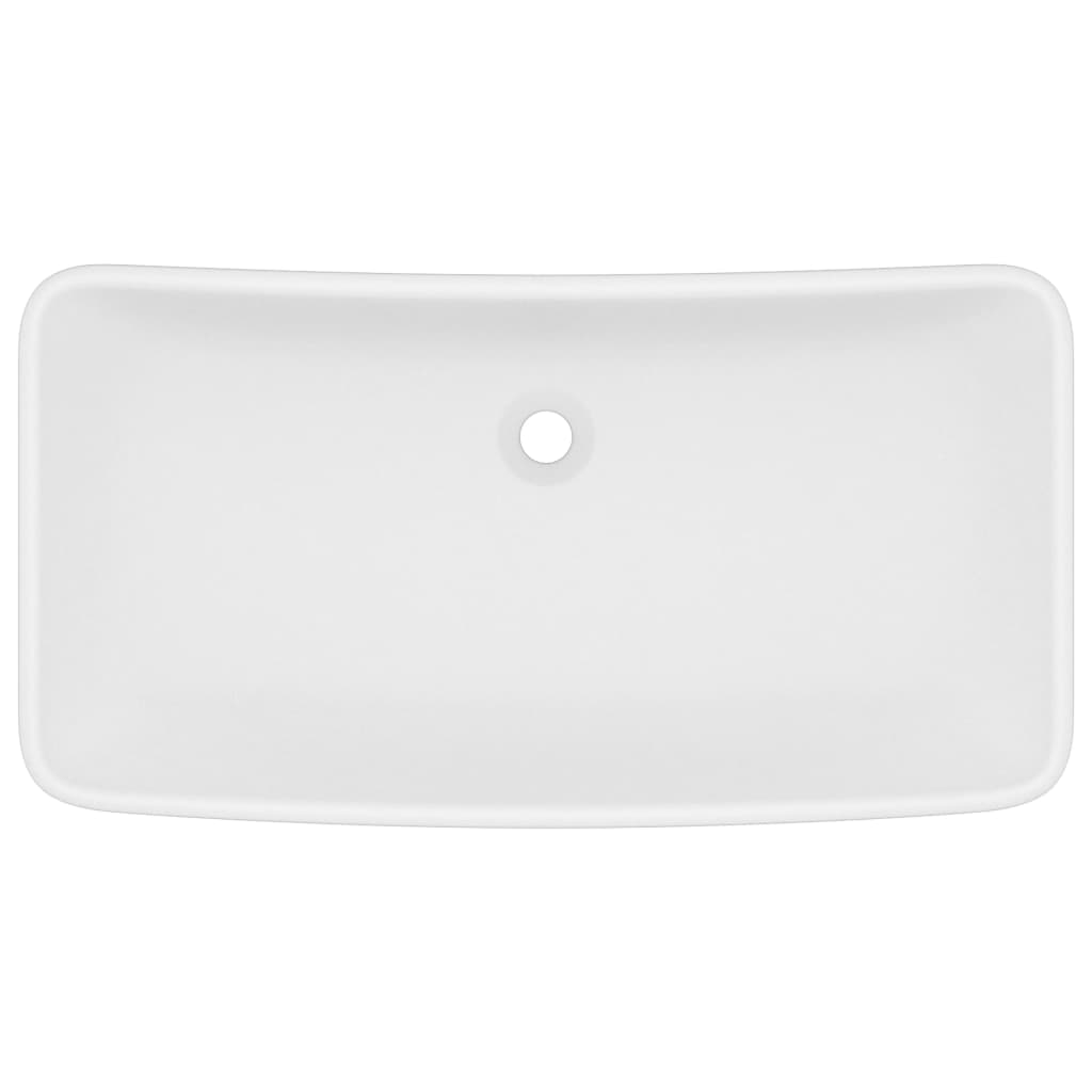 vidaXL Luxury Basin Rectangular Matt White 71x38 cm Ceramic