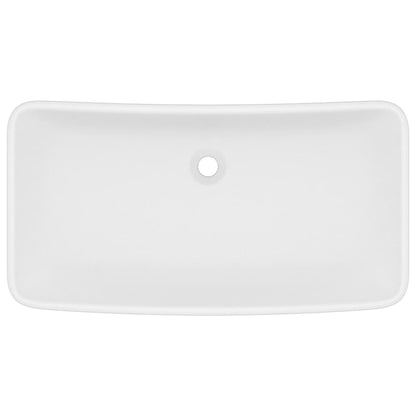 vidaXL Luxury Basin Rectangular Matt White 71x38 cm Ceramic