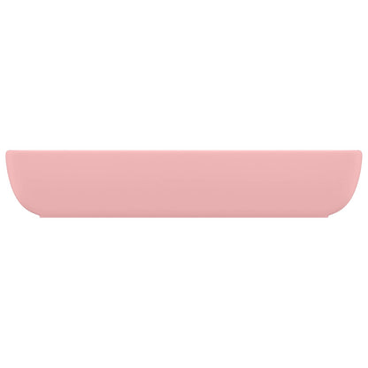 146955 vidaXL Luxury Basin Rectangular Matt Pink 71x38 cm Ceramic