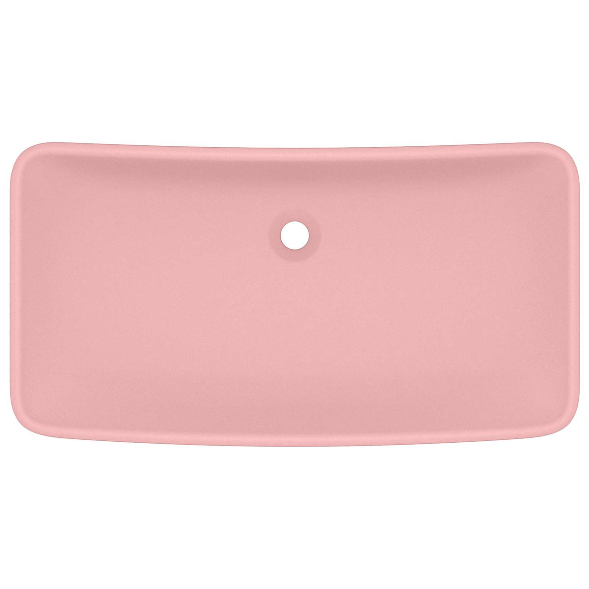 146955 vidaXL Luxury Basin Rectangular Matt Pink 71x38 cm Ceramic