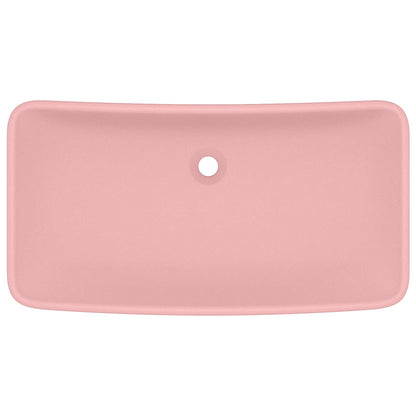 146955 vidaXL Luxury Basin Rectangular Matt Pink 71x38 cm Ceramic