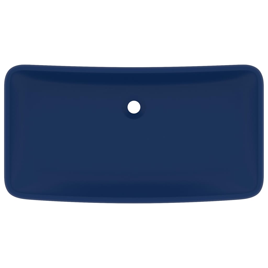 vidaXL Luxury Basin Rectangular Matt Dark Blue 71x38 cm Ceramic