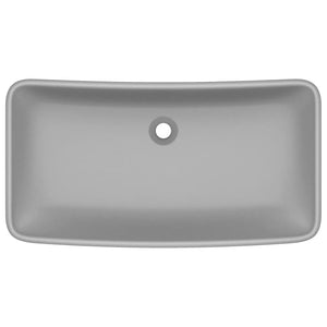 vidaXL Luxury Basin Rectangular Matt Light Grey 71x38 cm Ceramic