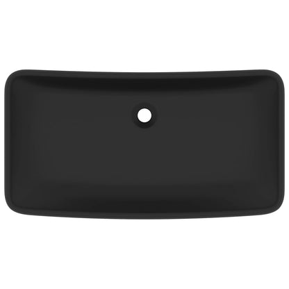 vidaXL Luxury Basin Rectangular Matt Black 71x38 cm Ceramic