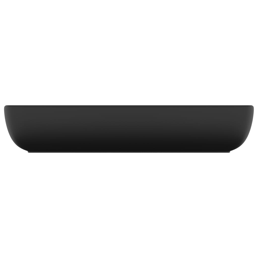 vidaXL Luxury Basin Rectangular Matt Black 71x38 cm Ceramic