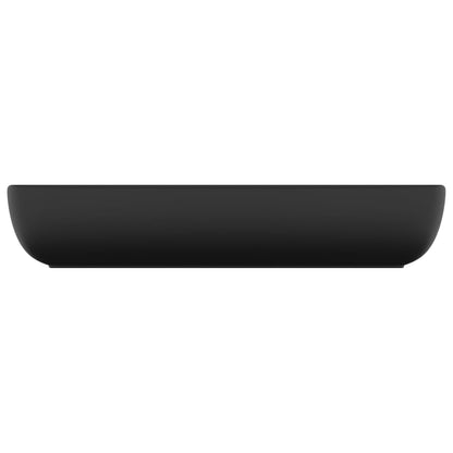 vidaXL Luxury Basin Rectangular Matt Black 71x38 cm Ceramic