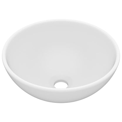 vidaXL Luxury Bathroom Basin Round Matt White 32.5x14 cm Ceramic