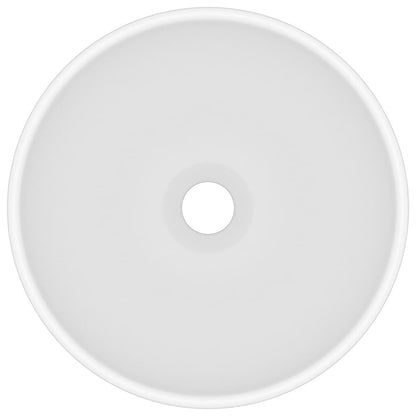 vidaXL Luxury Bathroom Basin Round Matt White 32.5x14 cm Ceramic