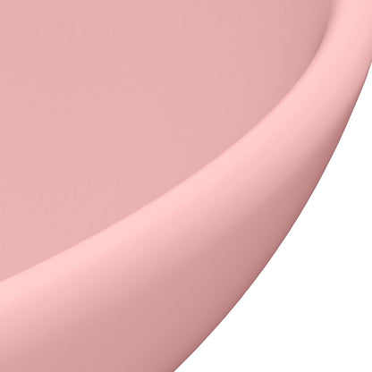 146966 vidaXL Luxury Bathroom Basin Round Matt Pink 32,5x14 cm Ceramic