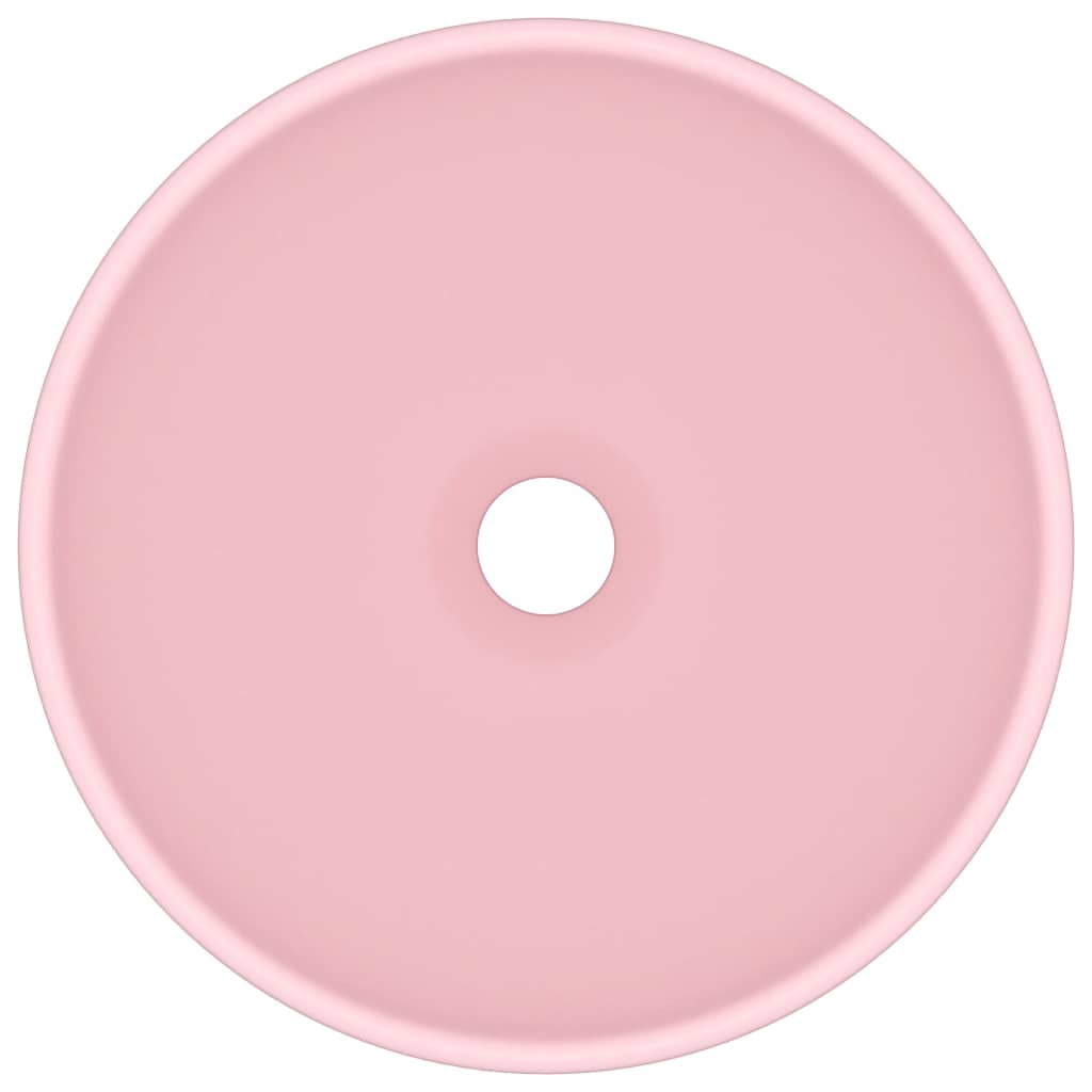 vidaXL Luxury Bathroom Basin Round Matt Pink 32.5x14 cm Ceramic