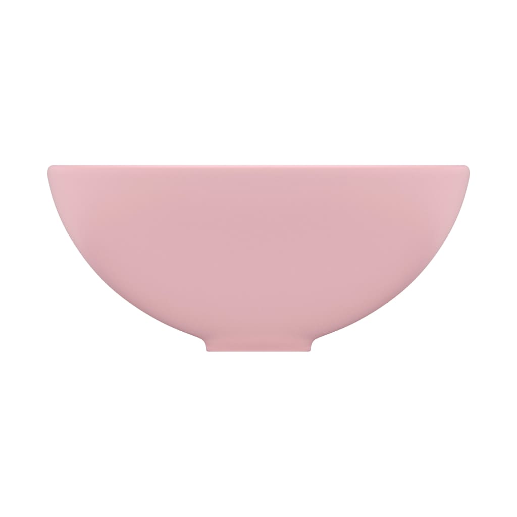 vidaXL Luxury Bathroom Basin Round Matt Pink 32.5x14 cm Ceramic