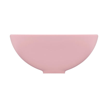 vidaXL Luxury Bathroom Basin Round Matt Pink 32.5x14 cm Ceramic
