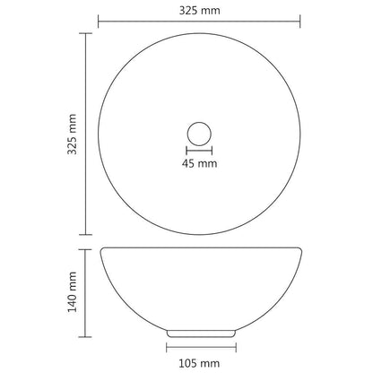 146966 vidaXL Luxury Bathroom Basin Round Matt Pink 32,5x14 cm Ceramic