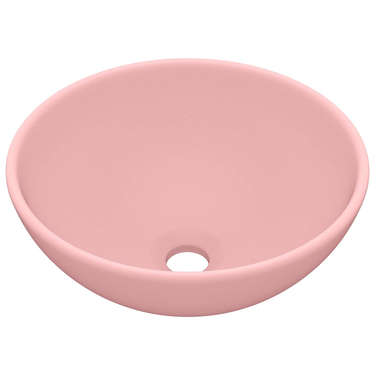 146966 vidaXL Luxury Bathroom Basin Round Matt Pink 32,5x14 cm Ceramic