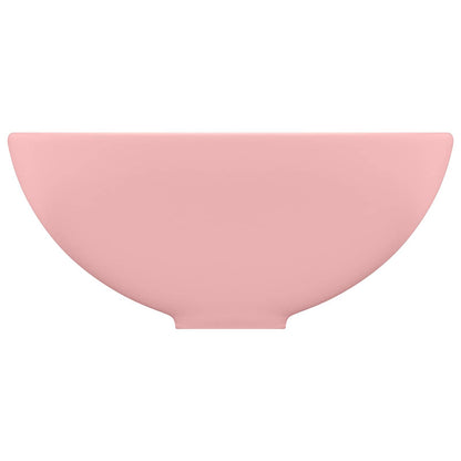 146966 vidaXL Luxury Bathroom Basin Round Matt Pink 32,5x14 cm Ceramic