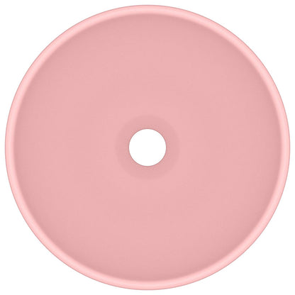 146966 vidaXL Luxury Bathroom Basin Round Matt Pink 32,5x14 cm Ceramic