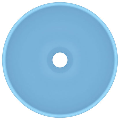 vidaXL Luxury Bathroom Basin Round Matt Light Blue 32.5x14 cm Ceramic